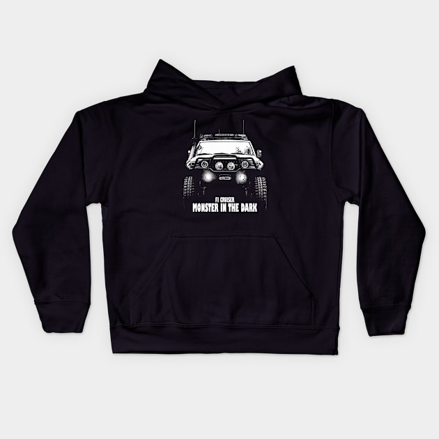 FJ Cruiser Monster in the Dark Kids Hoodie by MatamuaArt